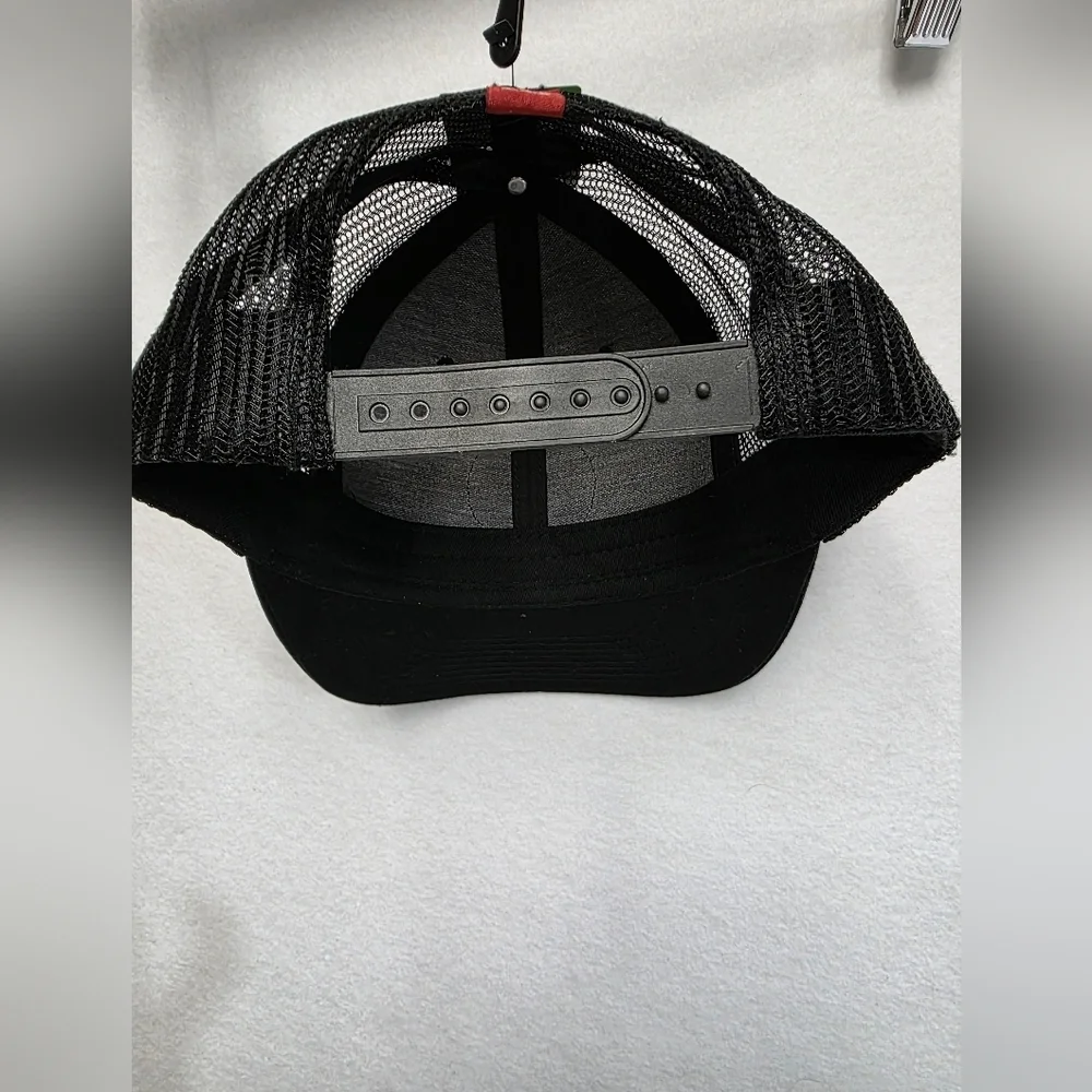 Alpine Design AD M Patch Trucker Black and Red Mesh Hat Embroidered Logo